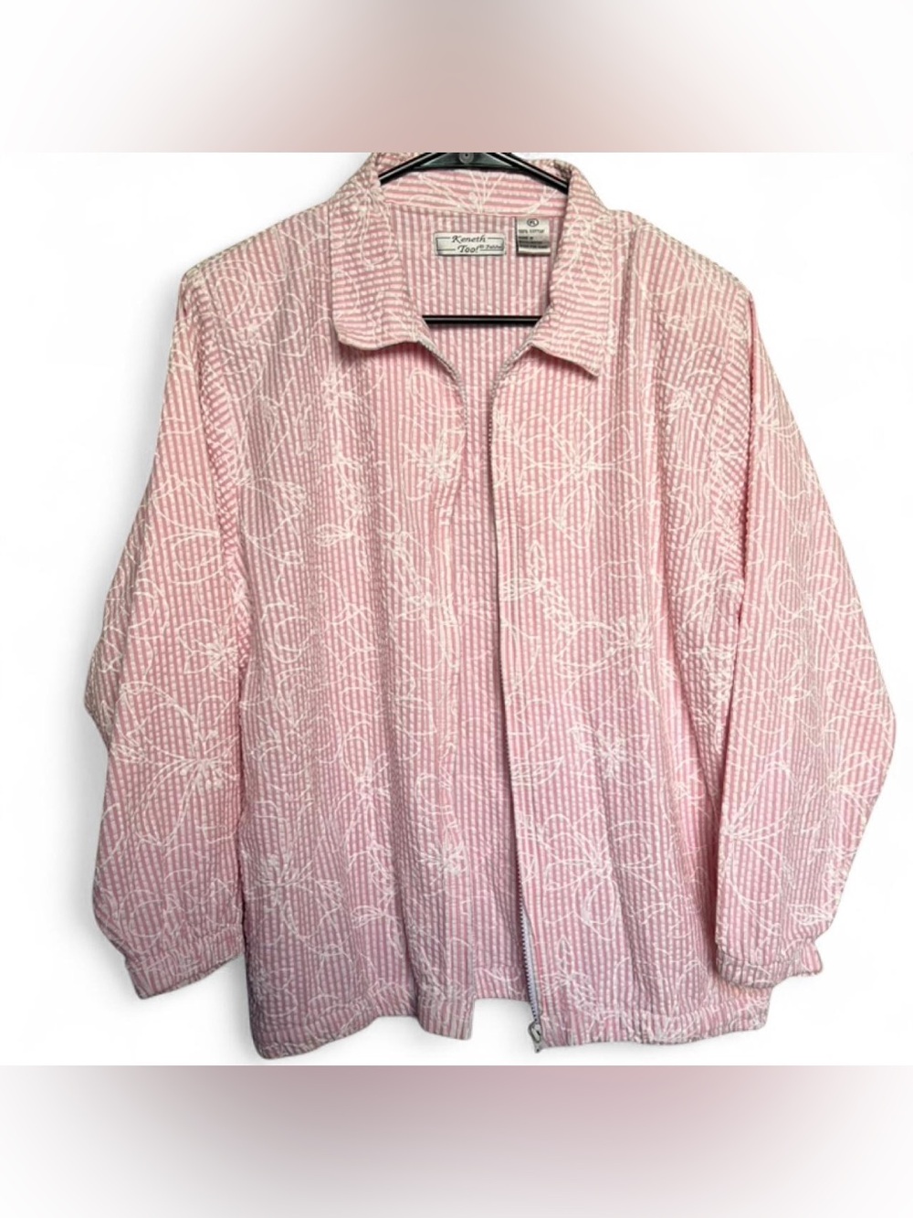 Keneth Too Pink Quilted Zip Front Jacket